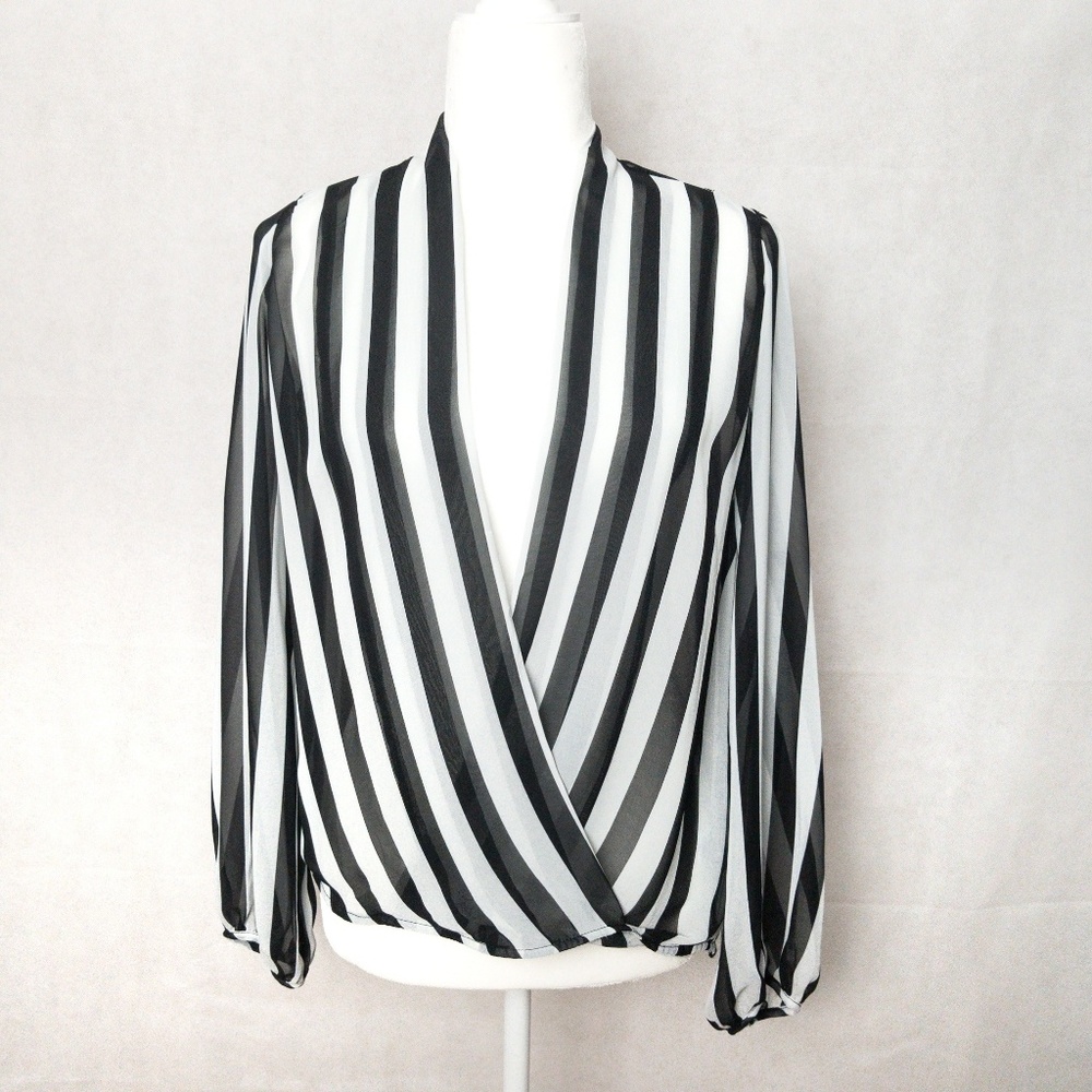 NWOT Pin Sheer Through Blouse